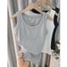 Women's Ribbed Sleeveless T-Shirt Comfortable Vest Camisole Casual Sports Base Layer New Spring/Summer/Autumn Style_ecoleips.com