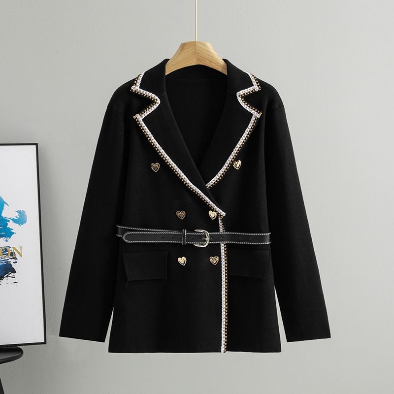 K Women's Sweater Women's New Top Loose And Versatile Collar Collar Knitted Cardigan Coat_ecoleips.com