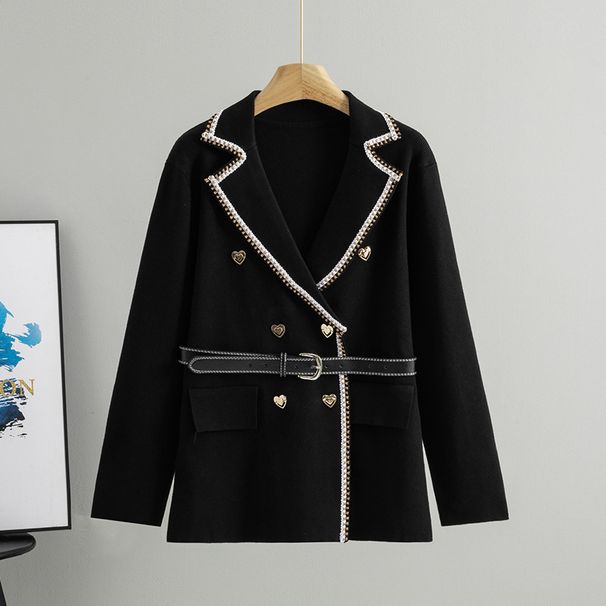 K Women's Sweater Women's New Top Loose And Versatile Collar Collar Knitted Cardigan Coat_ecoleips.com