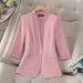 Women's Clothing Mid Sleeve Small Size Casual Slim Suit Three Quarter Sleeve_ecoleips.com