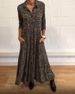 Printed V-neck Long-sleeved Dress Women's Clothing_ecoleips.com