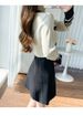 K New Women's Dress With Temperament Splicing Knitted Dress Color Collision A-line Skirt_ecoleips.com