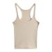plus Size Cotton Knit Camisole White Tank Top Women's Sexy Form-Fitting Spring Summer Top_ecoleips.com