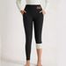 Women's Clothing High Waisted Warm Fleece Lined Leggings Super Soft Stretch Yoga Pants Pocket Casual Pants_ecoleips.com