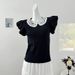 Women's Clothing Lace Trimmed Round Neck Flying Sleeve Sweater For Summer, New Style, Sweet And Youthful Temperament, Versatile Short Sleeved Top_ecoleips.com
