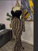 Women's Strapless Maxi Dress European American Style Printed Long Sleeved Pleated Fishtail Design for Parties And Cocktail Events_ecoleips.com