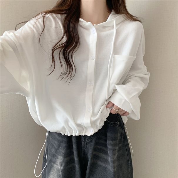 European American Cotton Sweatshirt Women, Spring And Autumn, Thin, Loose, Hooded, Short Cardigan Top, Casual Style,_ecoleips.com