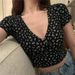 1pcs Summer Women Retro Floral Print T-Shirt Lady Short-Sleeved V-Neck T Shirt Female Sexy Slim Fit Tee Girls Fashion Tops_ecoleips.com