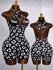 Women's Clothing Women's Cross Neck Deep V Backless Jumpsuit Style Letter Print Rompers For Formal & Casual For Women_ecoleips.com