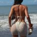 New American Retro Mesh Sequin Flattering Striped Design Bikini Three Piece Women's Clothing Swimwear_ecoleips.com