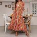 Women's Clothing New Women's Print Fashion Loose Lace Ruffle Dress_ecoleips.com