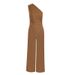 Women's One-Shoulder Jumpsuit - Elegant Wide-Leg Romper With Waist Tie, Chic & Comfortable Outfit For Summer_ecoleips.com