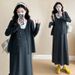 Autumn New Korean Fashion Patchwork Two-Piece Maternity Dress_ecoleips.com