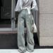 Women's Retro Distressed Ripped Jeans Loose Fit Floor Length Casual Cotton Trousers For Spring_ecoleips.com