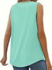 Solid Color Versatile Sleeveless Chest Pleated Casual Vacation Top_ecoleips.com