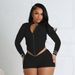 Women's Clothing Women's Sexy Collared Long Sleeved Shorts Set Style Hot Selling Pants With Back Zipper For Formal & Casual For Women_ecoleips.com