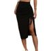 2025 Summer New European And American Style Women's Cross-Border Solid Color High-Waisted Slimming Petite Half_ecoleips.com