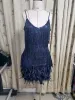 Taruxy Tassel Sequins Dress Women Elegant Feather Spaghetti Straps Mini Dresses Summer Sexy Party Club Evening Dresses Vestidos_ecoleips.com