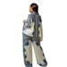 Women's Clothing Trendy Casual Loose Slim Positioning Printing Retro Long Two-piece Suit_ecoleips.com