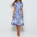 Spring Fashion: Retro Courtly Style Dress With Slimming Waistline, Versatile Short-Sleeved Print_ecoleips.com