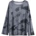 Women's Korean Style Loose Fit Tie Dye Mesh Top Semi Sheer Long Sleeve T-Shirt Stylish Sun Protection Base Layer Thin_ecoleips.com