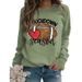 Women's Clothing Site Ready Stock Simple Pullover Crewneck Top T shirt TouchDown Print Loose Sweatshirt_ecoleips.com