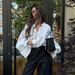 European And American Women's Clothing Sweet Fresh Loose Stand Collar Lantern Sleeve Long Sleeve Shirt_ecoleips.com