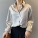 Women's Clothing Fashion Satin Silk Shirt Blouse Women's Shirt_ecoleips.com