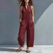 2026 European And American Fashion Casual Women's Sleeveless Stand Collar Pocket Jumpsuit Independent Site_ecoleips.com