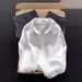 Minimalist Rose Pink Linen Collared Button-up Shirt For Women, Vintage Style, Loose Fit, Slimming, Casual Top_ecoleips.com