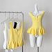 Premium Selection: Elegant Square Neck Camisole For Women, Summer Fit, Slimming, Versatile, Knitted With Ruffled Hem_ecoleips.com