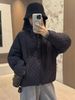 girl High-End Hooded Warm Jacket Women, Loose Simple Fashionable Casual Design, Slimming Quilted Cotton Coat For Autumn And_ecoleips.com