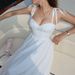 Casual Holiday Sleeveless Camisole Women Dress Fashion Backless Pleated Fluffy Dress White Elegant Off Shoulder Slim Party Dress_ecoleips.com