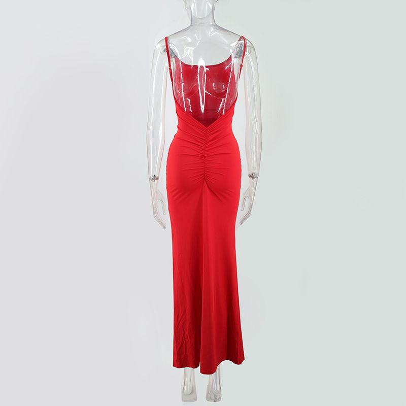 Women's Sexy One Shoulder Backless Long Dress - Slim Fit Elegant Evening Gown (European & American Style)_ecoleips.com