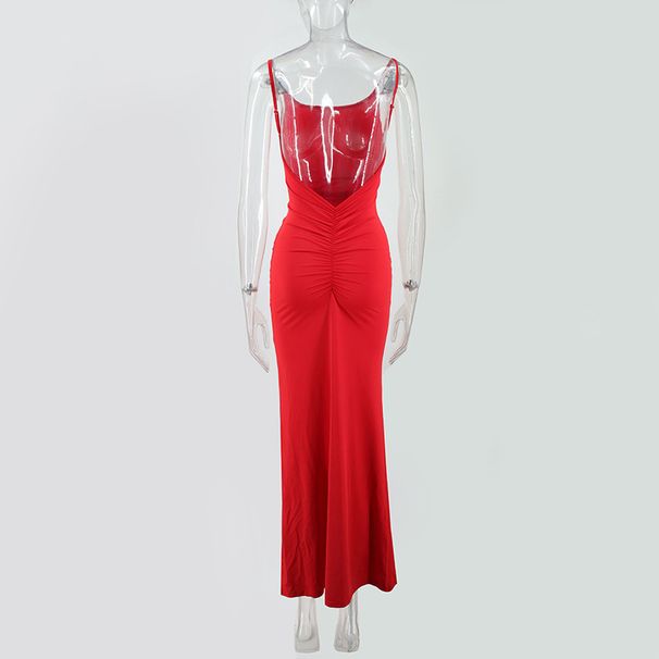Women's Sexy One Shoulder Backless Long Dress - Slim Fit Elegant Evening Gown (European & American Style)_ecoleips.com