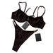 Women's Sexy Solid Color Bikini Two Piece Swimsuit European And American Style Clothing_ecoleips.com