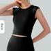 Women's Clothing New Round Neck Tight Yoga Wear Tops Pure Desire Style Beautiful Back Sports Vest Fitness Sleeveless T Shirt With Chest Pad_ecoleips.com