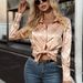 Women's Fashion Ruffle Trim Shirt Spring Autumn Collar Blouse European American Style Cross Border Popular_ecoleips.com