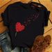 New Clothing, Women's Short-sleeve Floral Heart-patterned Dress_ecoleips.com