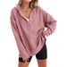 Women's Hooded Sweatshirt In Solid Color For Autumn And Winter, Loose Shoulder Sleeve Hoodie_ecoleips.com