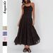 Women Resort Casual Style Sexy Halter Neck Self‑Tie Waist Slimming Dress Beach Summer Wear_ecoleips.com