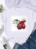 European And American Cross-border Foreign Trade Wholesale Clothing Christmas-themed Round-neck Plus-size Short-sleeve_ecoleips.com