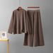 Korean Style Women's Sweater Set Loose Comfortable Knitwear Casual Wide Leg Pants Fashionable Two Piece Autumn Winter Outfit_ecoleips.com
