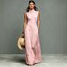 New Women's Minimalist Elegant Stand Collar Single Breasted Sleeveless Maxi Dress Fashionable_ecoleips.com