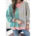 Women's Long Sleeve Stripe Color Block Casual Sweatshirt - Loose Fit Pullover Hoodie For Streetwear & Everyday Comfort_ecoleips.com