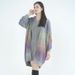 Autumn Winter Wool Knit Cardigan For Women Gradient Color Mid-Length Thickened Sweater Coat_ecoleips.com