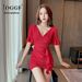 5132 New Style Sexy Deep V-neck, Low-cut Women's Clothing, Waist-cinching, Slimming, Bodycon Short Dress, Nightclub_ecoleips.com