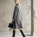 Women's Clothing Women's Thickened Loose Faux Fur Coat For Autumn Winter – Solid Color Long Sleeve Elegant Office Wear (Dark Grey, S/M/L/XL)_ecoleips.com