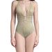 2025 New European And American Foreign Trade Bikini One-Piece Women's Solid Color Conservative Backless Deep V_ecoleips.com