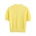 Women's Knit Cardigan With Star Shaped Buttons, V-Neck Short Sleeve Lightweight Cover-Up, Yellow Khaki Navy_ecoleips.com